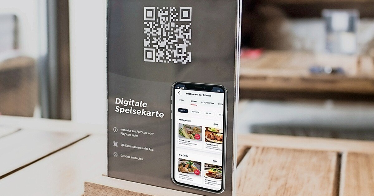 Berührungslose Speisekarte