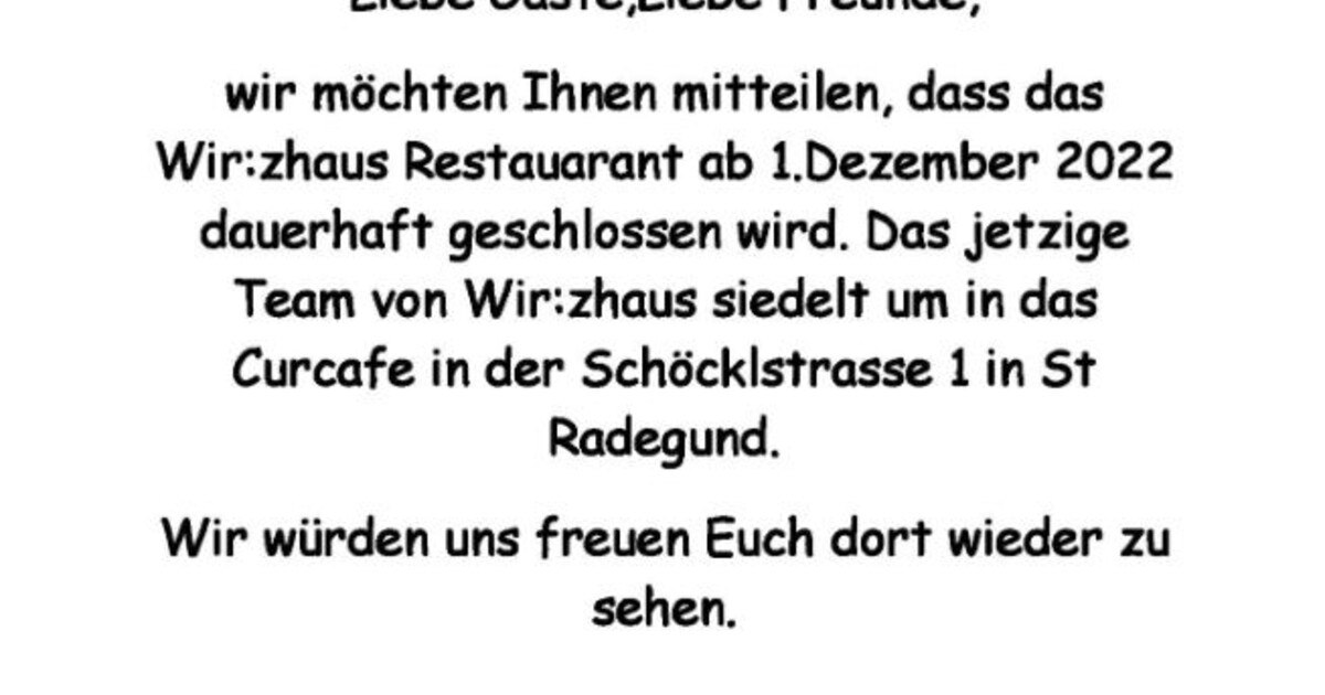 Erst die Haube, dann die Schließung