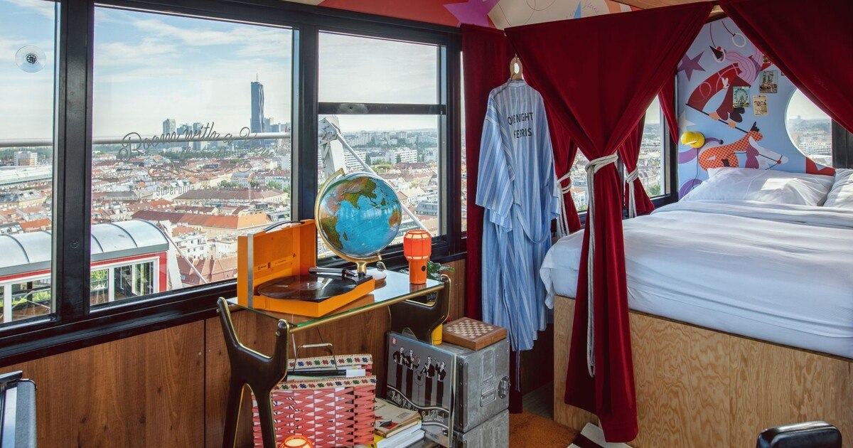 Schwebendes Pop-up-Hotel