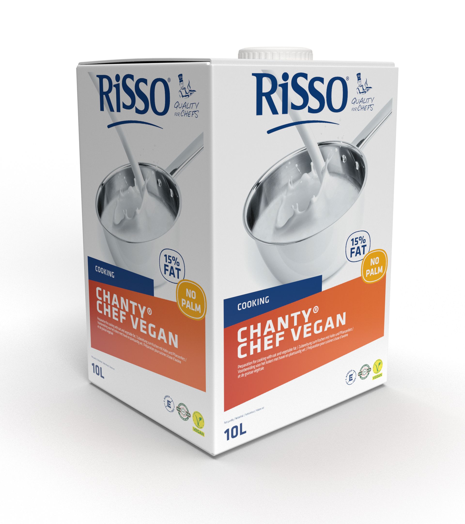 Vegane und palmölfreie Sahnealternativefür die Großküche: Risso Chanty Chef ist ab Oktober 2025 erhältlich (C) Vandemoortele