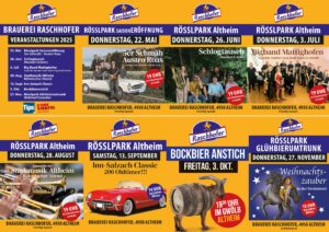 Veranstaltungskalender 2025 © Brauerei Raschhofer