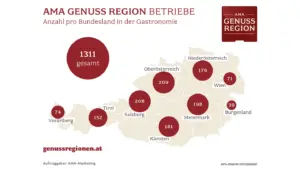 Die Genuss-Landkarte mit den eingezeichneten Betrieben.