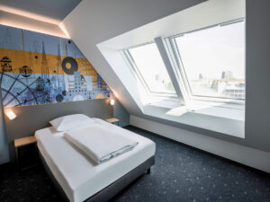 Eines der Hotelzimmer in Wien Heiligenstadt. © B&B HOTELS Central & Northern Europe